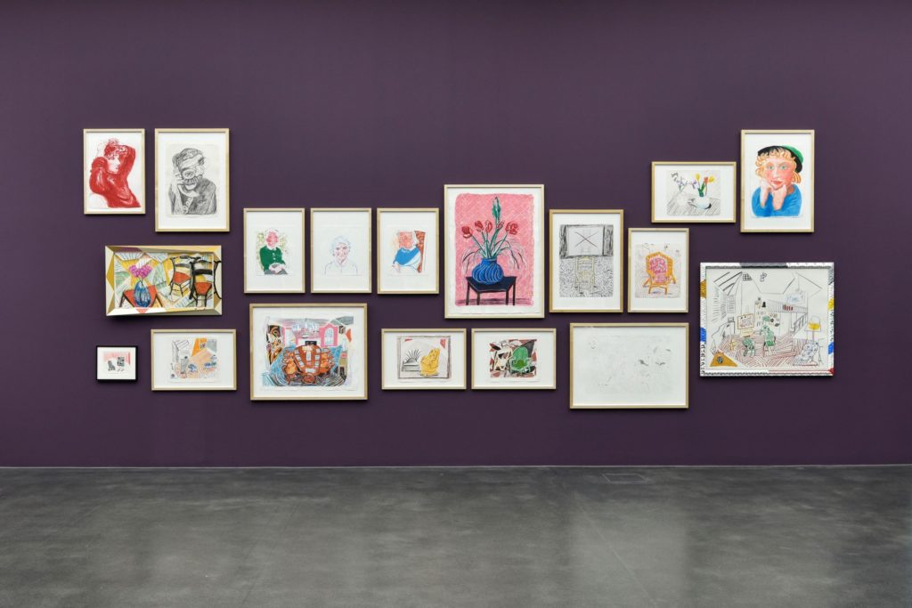 Exponate aus Raum 1 der Hockney-Ausstellung in Luzern (Bilder: Pressebilder Kunstmuseum Luzern)