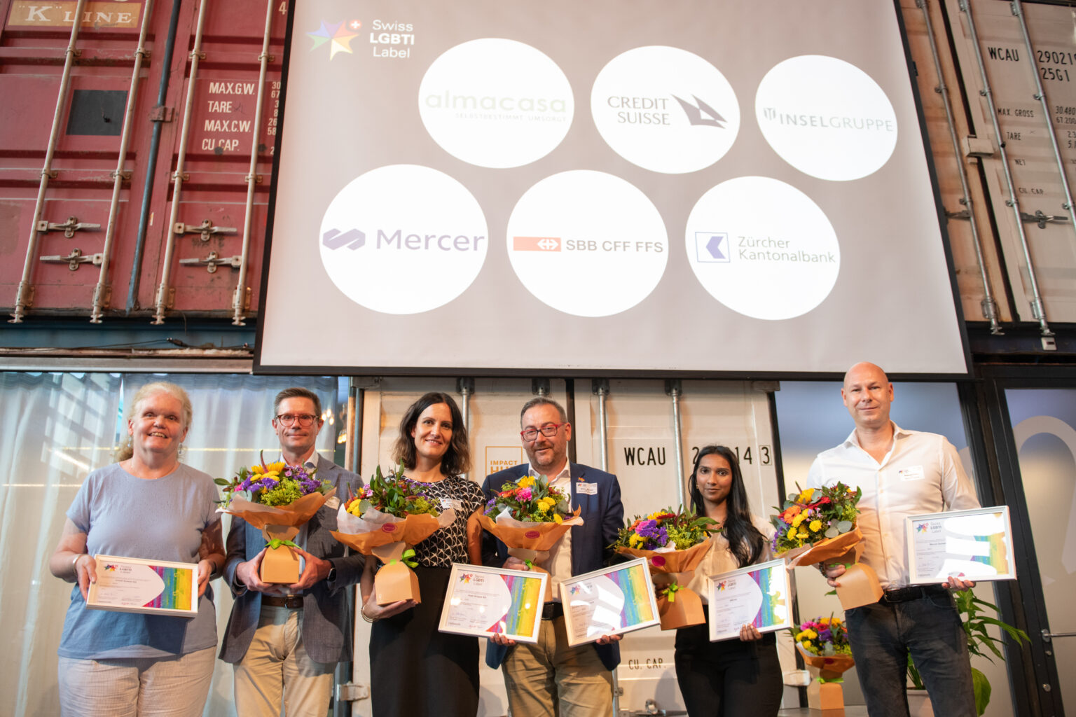 Les six organisations de la première promotion 2019 qui ont obtenu le Label Suisse LGBT pour trois années supplémentaires. (Source: Sandra Meier