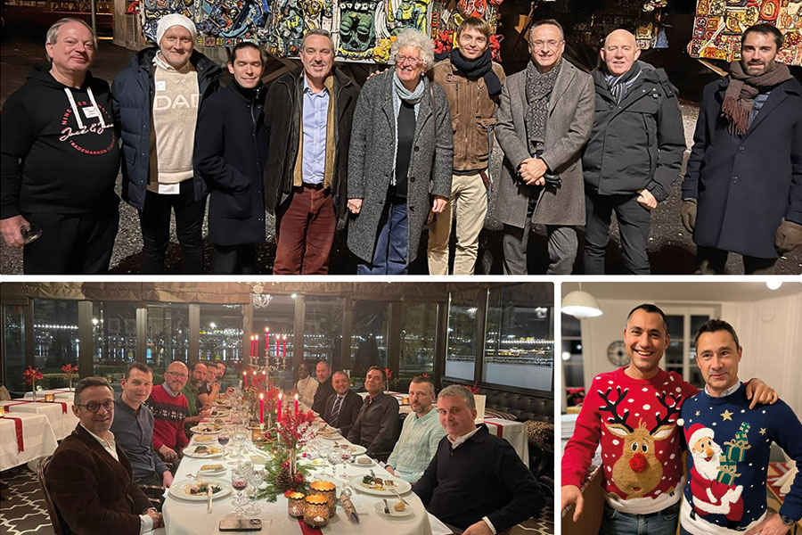 La cena di Natale di Renens (in alto e in basso a destra) e quella di Ginevra (in basso a sinistra) (foto: Network Losanna/Network Ginevra).